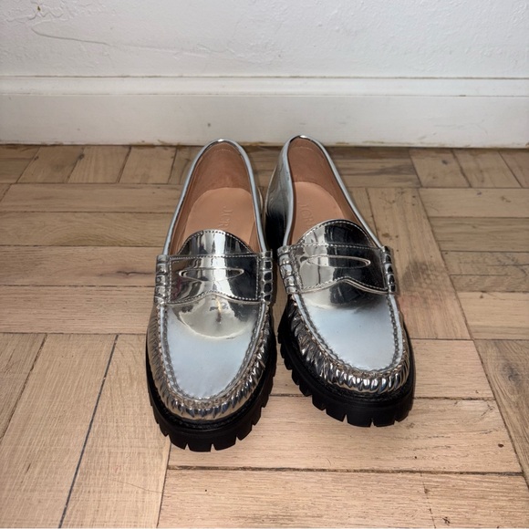 J.Crew Winona Lug Sole Metallic Penny Loafers - Picture 8 of 11